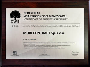 Certyfikat wiarygodności biznesowej